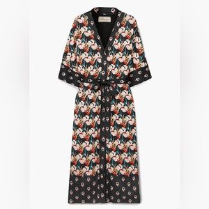 TEMPERLEY LONDON Dragonfly printed satin kimono